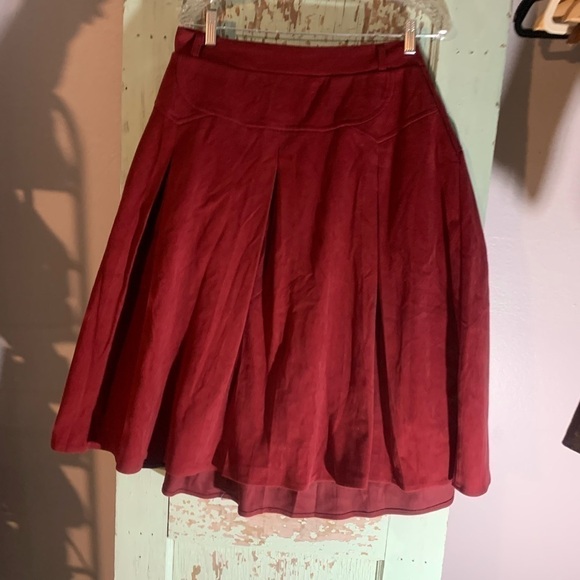 Tanming Red Lined Wool Blend Skirt with Pockets. Side Zipper Closure. Size L NWT - Picture 8 of 8